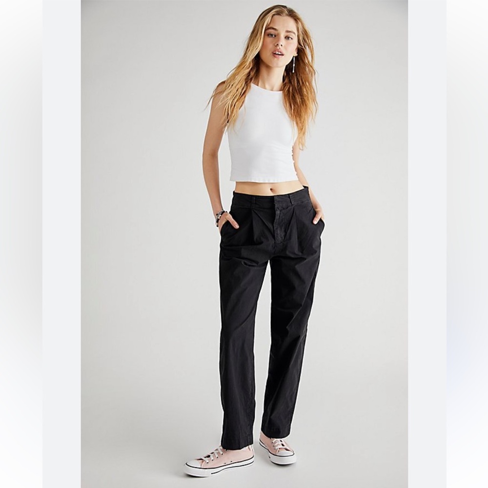 Free People Luca Barrel Pants in Black Size 10